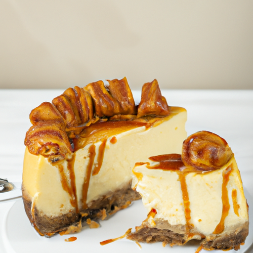 Cinnamon Roll Cheesecake with Salted Caramel and Toffee Crunch