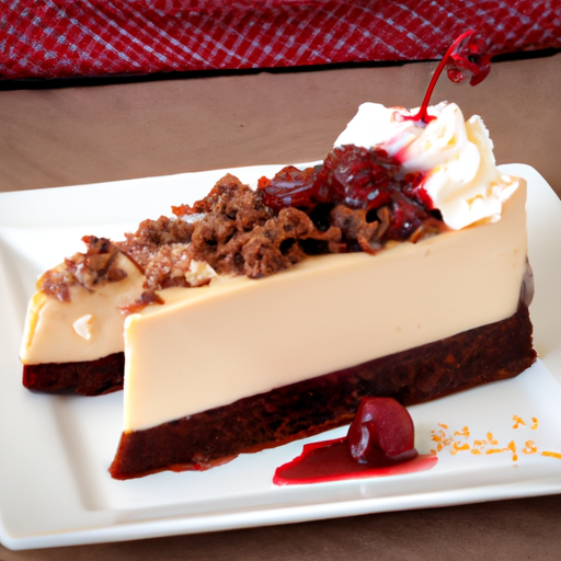 Maple Pecan, Whiskey & Chocolate Cheesecake with Whipped Cream & Cherry Topping