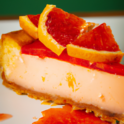 Olive Oil & Sea Salt Cheesecake with Balsamic & Strawberry Filling and Blood Orange & Grapefruit Topping