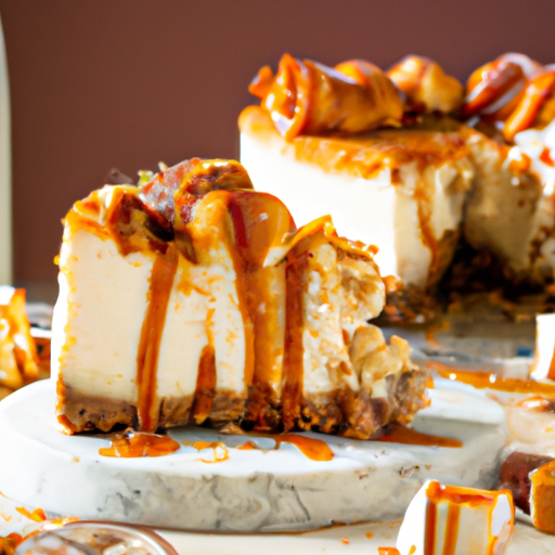 Cinnamon Roll Cheesecake with Salted Caramel Filling and Marshmallow Topping