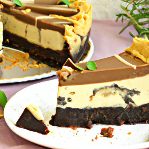 Sage & Cookies Cheesecake with Peanut Butter Cup Topping