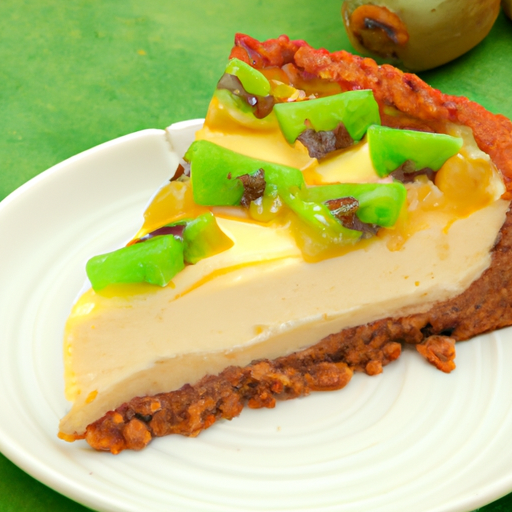 Cornbread Peanut Butter Cheesecake with Pineapple & Kiwi Topping