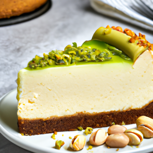 Creamy Vanilla and Pistachio Cheesecake