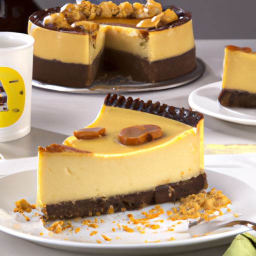 Olive Oil & Sea Salt Cheesecake with Peanut Butter Cup Topping