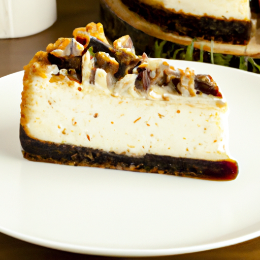 Cheesecake with Black & White Cookie Base, Rosemary & Fig Filling, and Toffee Crunch Topping