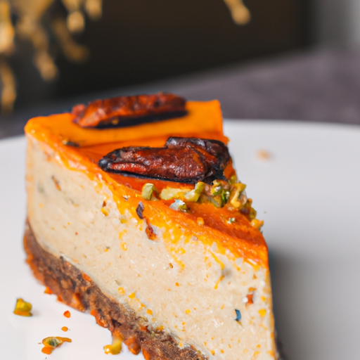 Cheesecake with Quinoa Base, Sweet Potato & Maple Filling, and Sundried Tomato Pesto Topping