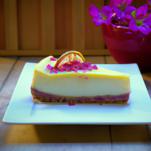 Olive Oil & Lemon Cheesecake with Hibiscus Topping