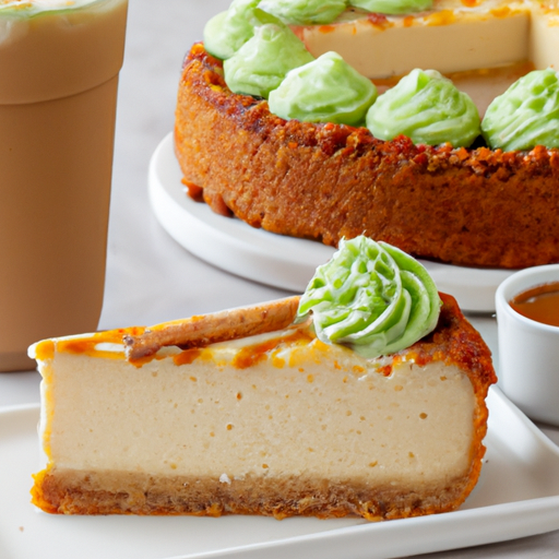 Cheesecake with Churro Base, Avocado & Lime Filling, and Vanilla Bean Frappuccino Topping