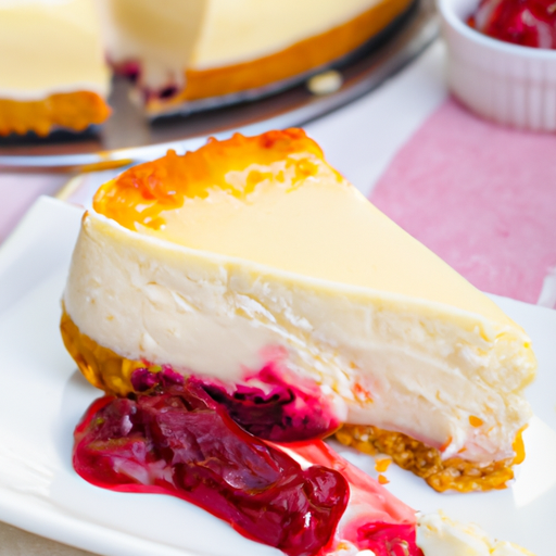 Brie & Cranberry Cheesecake with Olive Oil & Lemon Filling and Fruit Compote Topping