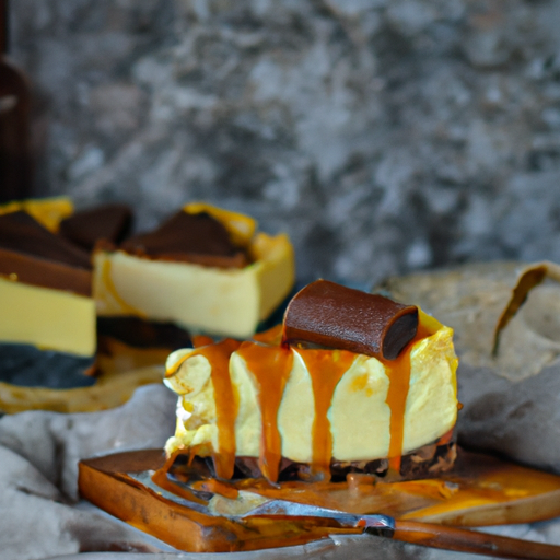 Whiskey & Chocolate Cheesecake with Bourbon & Butterscotch topping