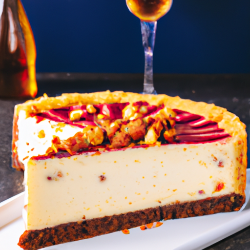 Wine & Berries Cheesecake with Cornbread Base and Macadamia Nut Topping