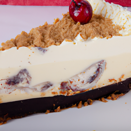 Cinnamon Cookies & Cream Cheesecake with Whipped Cream & Cherry Topping