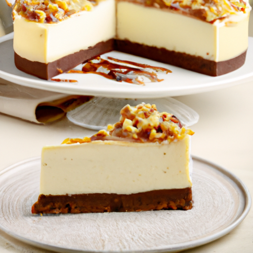 Olive Oil & Sea Salt Cheesecake with Greek Yogurt & Honey Filling and Toffee Crunch Topping