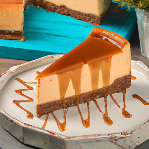 Basbousa-Tiramisu Cheesecake with Salted Caramel Topping