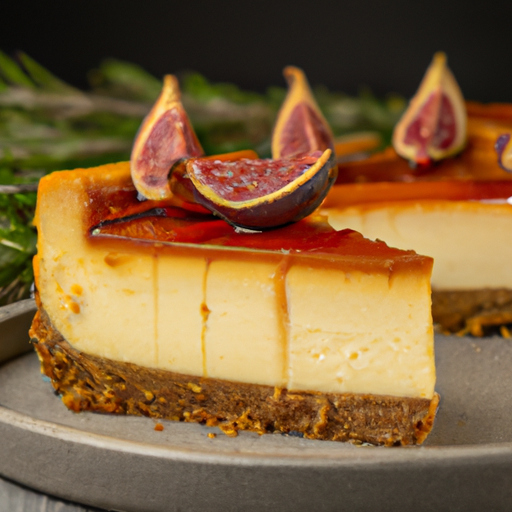 Cheesecake with Rosemary, Fig, Bourbon, and Butterscotch