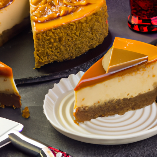 Caramel Bourbon Peanut Butter Cheesecake with Parmesan & Garlic Crust