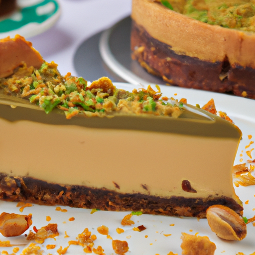 Peanut Butter Cup Cheesecake with Pistachio Crumble Base