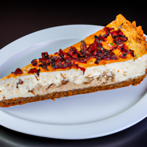 Oatmeal Raisin Cheesecake with Greek Yogurt & Honey Filling and Roasted Red Pepper & Feta Topping