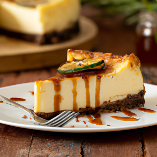 Rosemary & Olive Oil Cheesecake With Olive Oil & Lemon Filling and Balsamic Glaze Topping