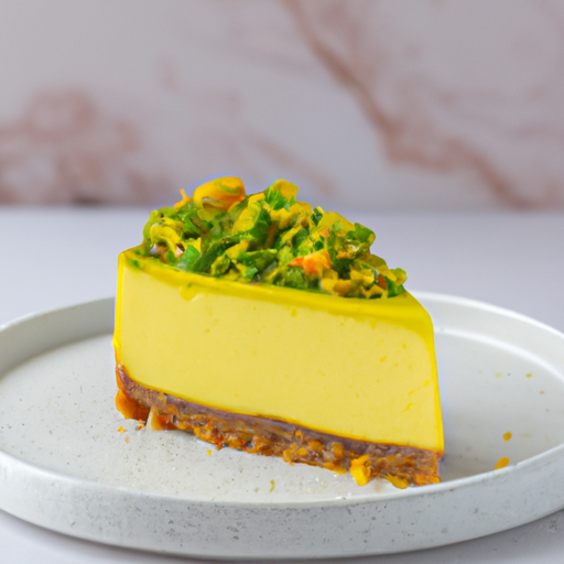 Pistachio Passion Cheesecake with Lemon Curd Topping