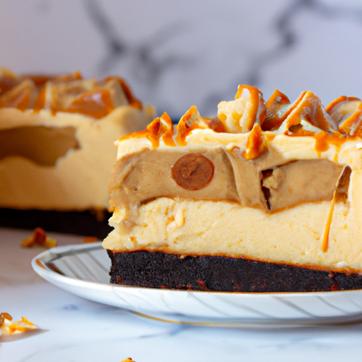 Cinnamon Roll Cheesecake with Almond Filling and Peanut Butter Cup Topping