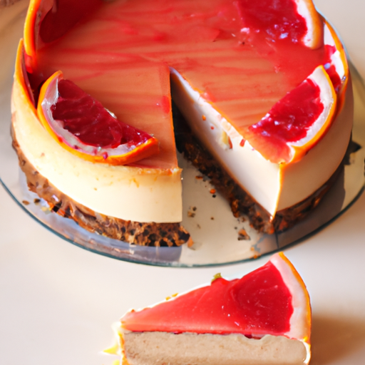 Peanut Butter Cup Cheesecake with Blood Orange & Grapefruit Topping