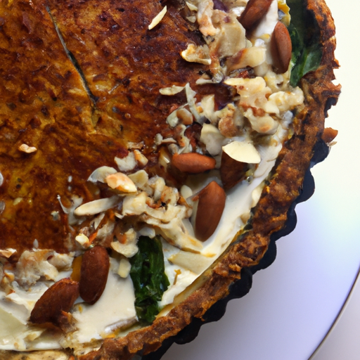 Feta & Spinach Cheesecake with Whiskey & Chocolate Filling and Toasted Almonds Topping