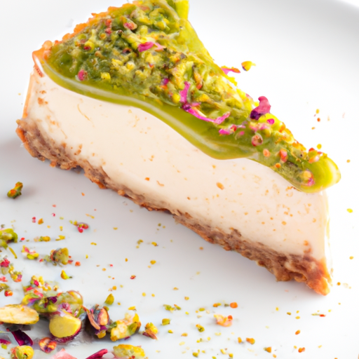 Pistachio Cheesecake with Fruit Compote Topping