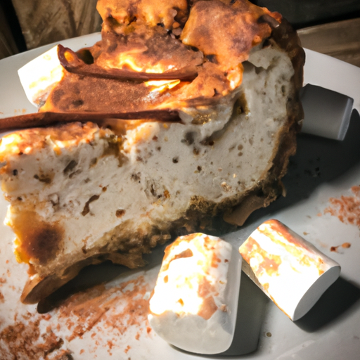 Cinnamon Roll Cheesecake with Whiskey & Chocolate Filling and Marshmallow Topping