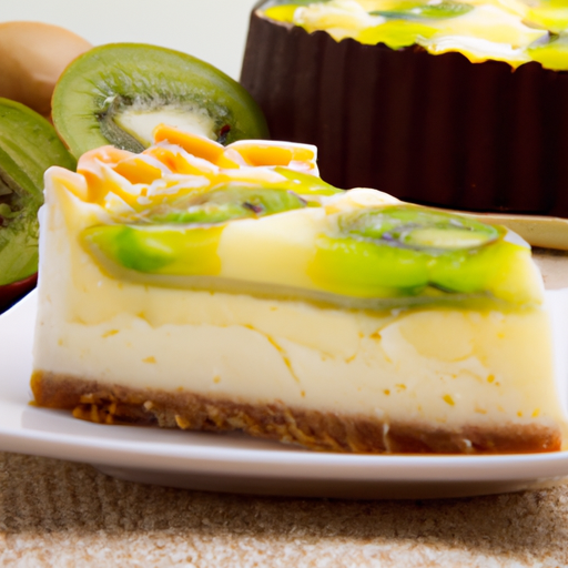 Apple Pie Cheesecake with Pineapple & Kiwi Topping