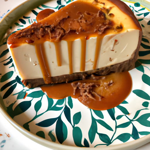 Bourbon & Sage Cheesecake with Brown Butter Crust and Caramel Sauce