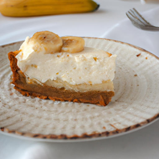 Banana Vanilla Cheesecake with Whipped Cream Topping