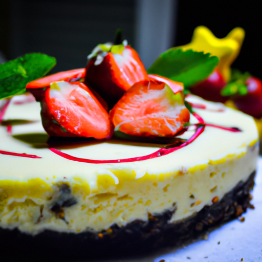 Oreo-Strawberry Cheesecake with Berries & Cream Topping