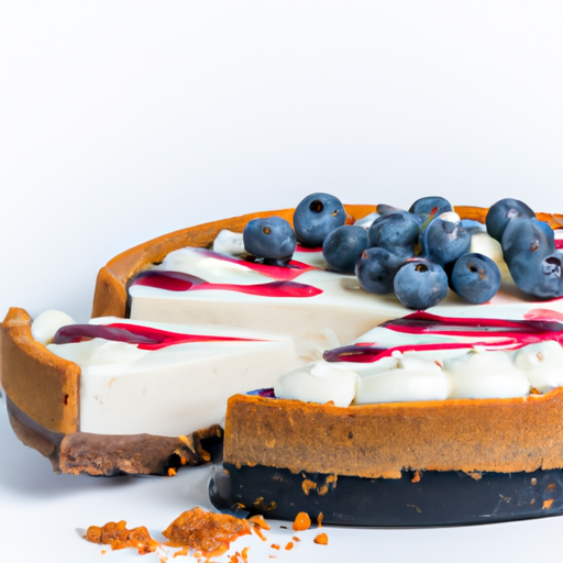 Caramel Bourbon Black & White Cheesecake with Berries & Cream