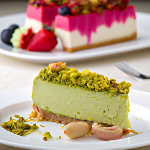 Pistachio Vanilla Berry Cheesecake