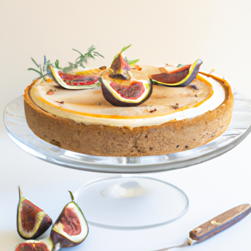 Banana Fig Rosemary Cheesecake with Peanut Butter Cup Topping