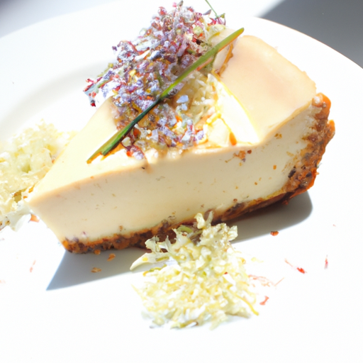 Lavender & Honey Cheesecake with Rose Filling and Elderflower Topping