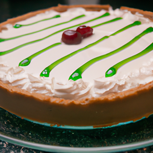 Pandan Coconut New York Cheesecake with Whipped Cream & Cherry Topping