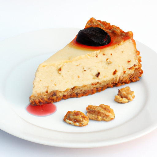 Date & Walnut Cheesecake with Greek Yogurt & Honey Filling and Fruit Compote Topping