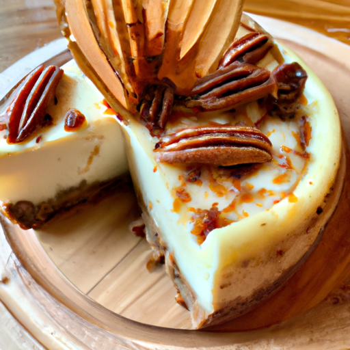 Cinnamon Apple Cheesecake with Candied Pecans