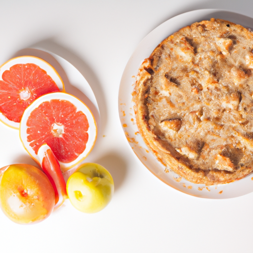 Olive Oil & Lemon Cheesecake with Oatmeal Raisin Crust and Grapefruit & Honey Topping