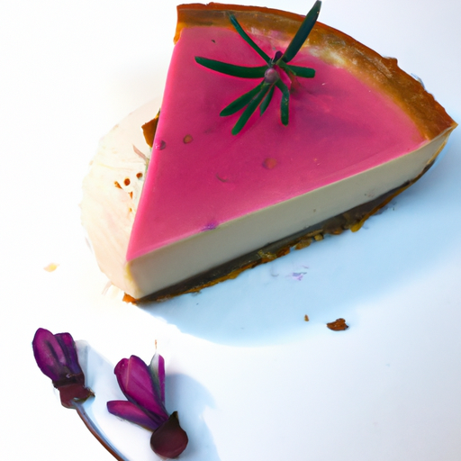 Bubbly Raspberry Cheesecake with Sage Brown Butter Crust and Hibiscus Topping