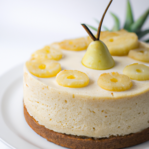 Cheesecake with Pandan Coconut, Cardamom & Pear, and Rum & Pineapple Topping