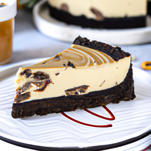 Oreo Hazelnut Cheesecake with Espresso Chocolate Topping